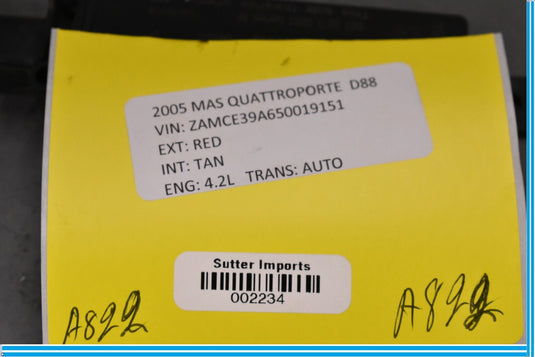 04-08 Maserati Quattroporte Tire Pressure Monitor Module 191443 Oem