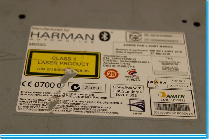 Load image into Gallery viewer, 2012 Audi A8 Quattro Audio Radio CD Player Receiver Head Unit Black DA103858 OEM
