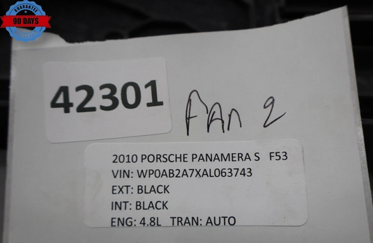 10-16 Porsche Panamera Engine Radiator Cooling Fan W/ Motor Assembly Black OEM