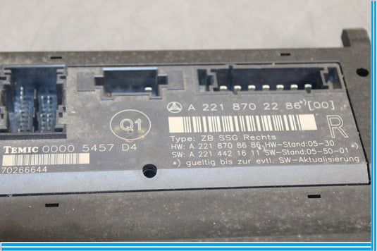 07-09 Mercedes S550 W221 Front Right Passenger Under Seat Control Module Oem