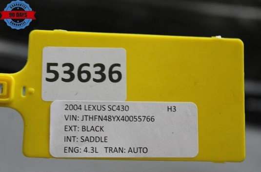 02-10 Lexus SC430 Convertible Hard Top Roof Cover Panel Black 6320124050 Oem