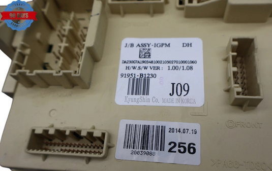 2015  Hyundai Genesis Dash Fuse Relay Junction Box Fusebox Block 91951B1231 Oem