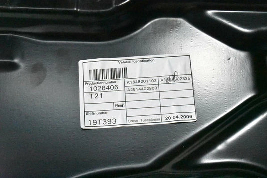 06-12 Mercedes W251 R350 R550 Rear Right Side Window Regulator Motor Panel OEM