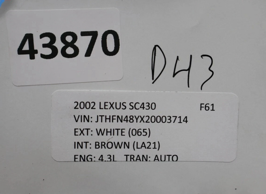 02-10 Lexus SC430 Steering Wheel Audio Radio Modulator Switch Button Black Oem