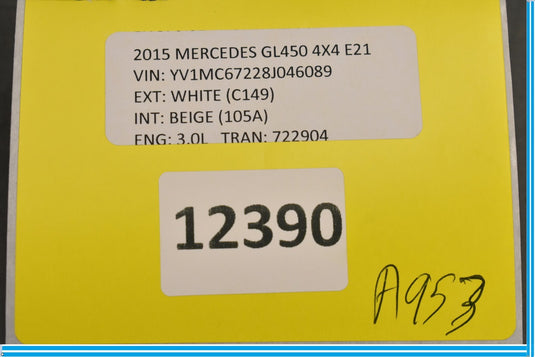13-16 Mercedes GL450 X166 Rear Left Side Window Electric Power Switch Lifter Oem