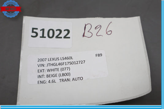 07-09 Lexus LS460 LS460L Front Left Driver Side Seat Control Control Switch Oem
