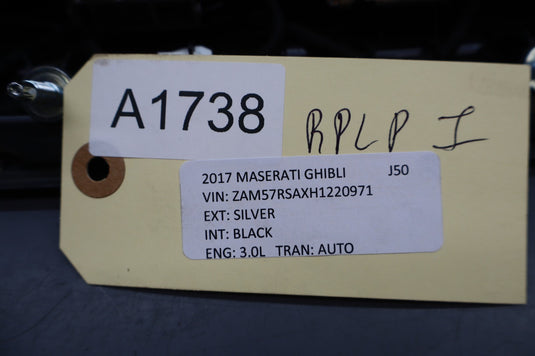 14-17 Maserati Ghibli Rear Trunk Lid Molding Trim Panel W/ Parking Camera Oem