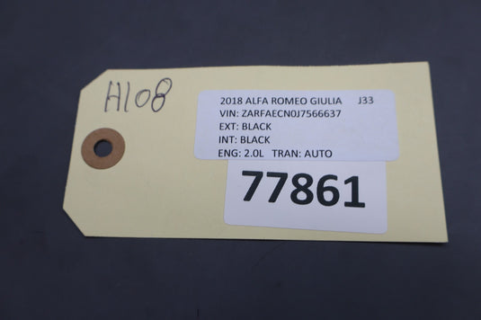 17-23 Alfa Romeo Giulia Front Windshield Interior Rear View Mirror Black Oem