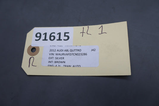 11-14 Audi A8 A8L Quattro Rear Right Passenger Side Inner Tail Light Lamp Oem