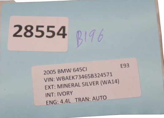 04-06 BMW 645Ci 650i Auto Transmission Gear Selector Shifter Shift Knob Oem