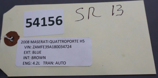 03-13 Maserati Quattroporte S Front Right Side Seat Rail Frame W/ Motors Oem