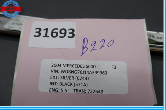 00-06 Mercedes S600 W220 Rear Right Door Panel Wood Trim Molding Oem