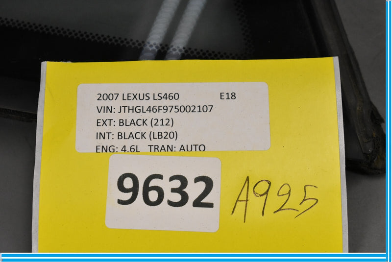 Load image into Gallery viewer, 07-12 Lexus LS460 Rear Left Driver Side Door Quarter Panel Window Glass Oem
