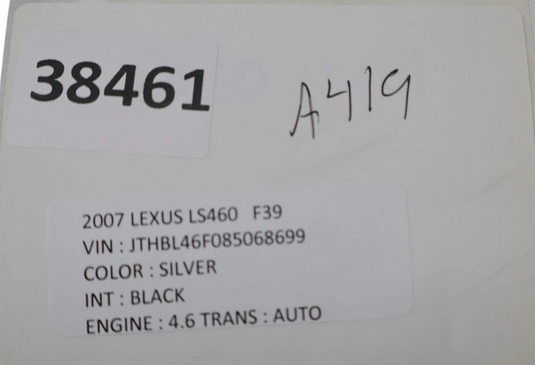 07-09 Lexus LS460 LS460L Front Right Passenger Side Seatbelt Retractor Oem