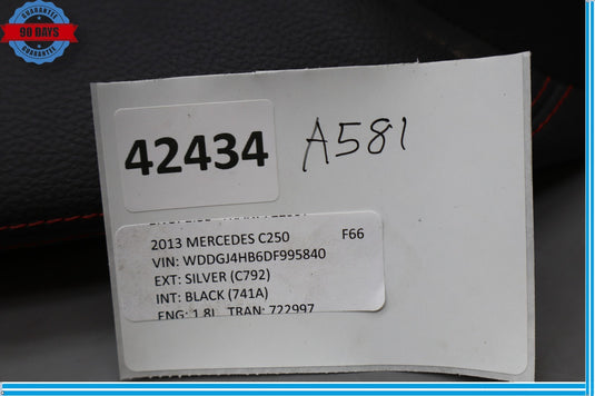 10-17 Mercedes W204 C250 Rear Left Driver Side Seat Cushion Bolster Oem