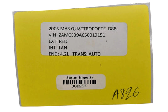 03-13 Maserati Quattroporte M139 Sunroof Sun Roof Moonroof Motor 6117026A OEM