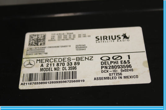 03-12 Mercedes R230 SL550 SL500 Sirius Satellite Radio Receiver Oem