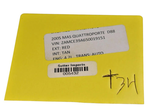 04-08 Maserati Quattroporte Rear Trunk Boot Floor Cover Carpet 67765506 Oem