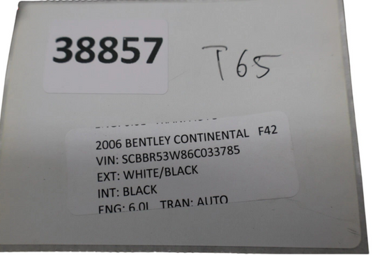 06-12 Bentley Continental Rear Center Console Storage Compartment 3W5864344A Oem