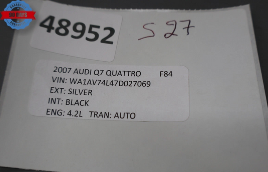 07-15 Audi Q7 4L Rear Right Passenger Side Interior Door Panel 4L0863981 OEM