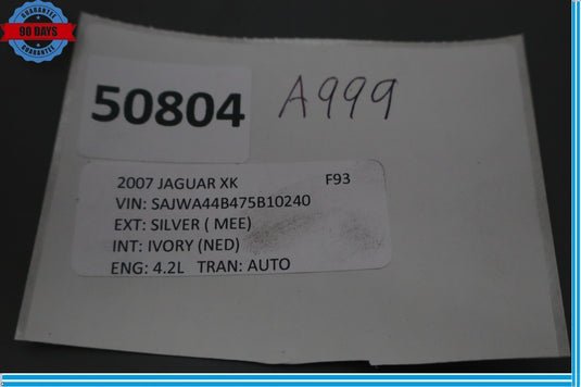 07-09 Jaguar XK XKR 4.2L N/A Air Intake Pipe Hose Tube 6W839G790AA Oem