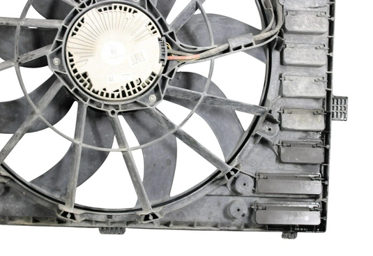 11-18 Porsche Cayenne Hybrid Engine Cooling Fan Motor Assembly Shroud Oem