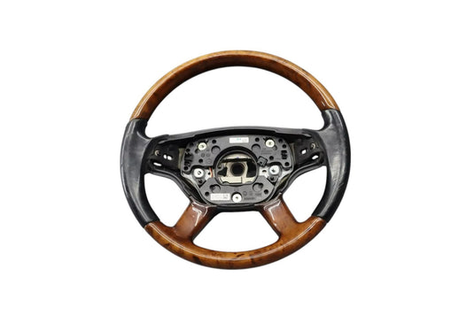 07-10 Mercedes-Benz S600 CL550 4 Spoke Steering Wheel Black W/ Paddles Wood Oem