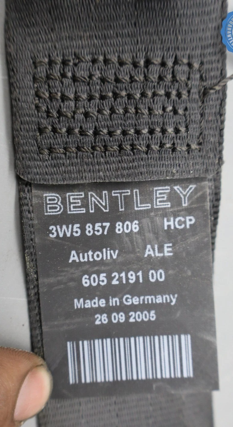Load image into Gallery viewer, 06-13 Bentley Continental Flying Spur Rear Right Seat Belt Black 3W5857806 Oem
