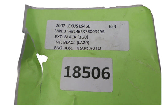 07-09 Lexus LS460 Front Right Side Interior Door Panel Cover Assembly Black Oem