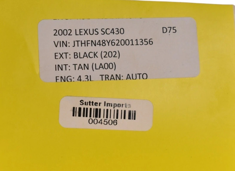 Load image into Gallery viewer, 02-10 Lexus Z40 SC430 Front Right Passenger Side Seat Backrest Cover Trim Oem
