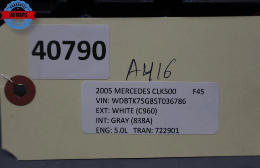 05-09 Mercedes W209 CLK500 Center Dashboard Control Door Switch A2096890031 Oem