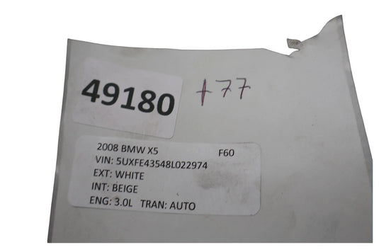 07-13 BMW X5 E70 Front Right Passenger Side Fender Flare Trim 51777158428 Oem