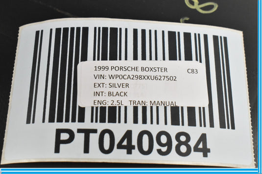 Porsche 911 Boxster Carrera Right or Left Seat Upper Back Rest Trim OEM