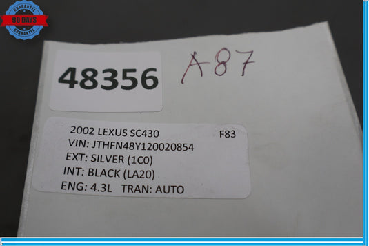 02-10 Lexus SC430 Front Right Passenger Side Dashboard Dash Cap Cover Trim Oem
