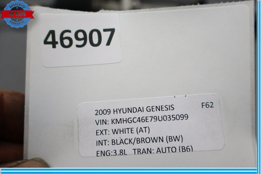 09-12 Hyundai Genesis Power Hydraulic Steering Rack and Pinion Assembly Oem
