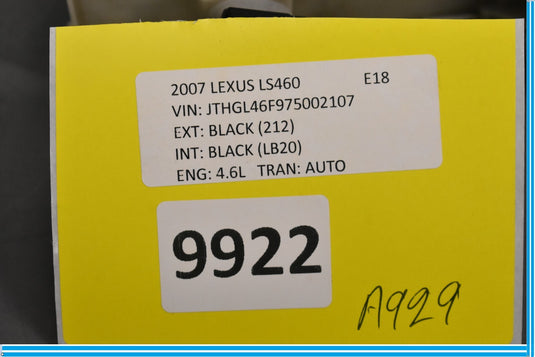 07-09 Lexus LS460 Front Right Passenger Side Lower Fuse Box Junction Block Oem