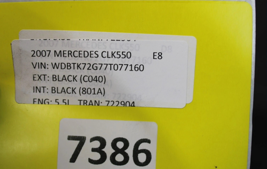 03-09 Mercedes CLK350 CLK550 Rear Left Roll Over Protection Bar Headrest Oem