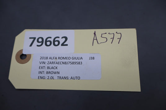 17-19 Alfa Romeo Giulia Rear Center Seat Belt Seatbelt Buckle 01561129520 Oem