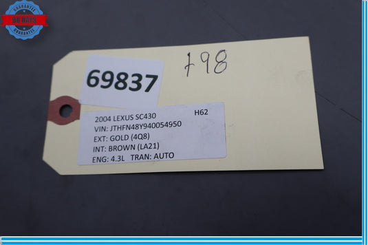 02-10 Lexus SC430 Rear Right Passenger Side Roof Upper Quarter Trim ECRU Oem
