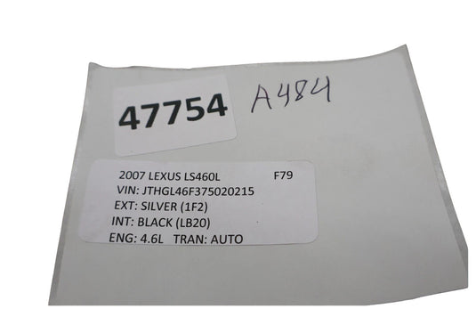 07-09 Lexus XF40 LS460 Parking Assist Control Module Unit ECU 86792-50100 Oem