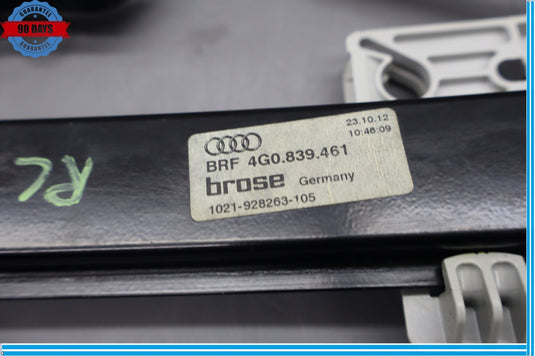 12-18 Audi A6 Rear Left Driver Side Door Window Regulator 4G0839461 Oem