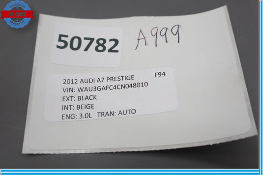 12-18 Audi A7 Quattro Rear Right Side Door Panel Insert Cover Trim Oem