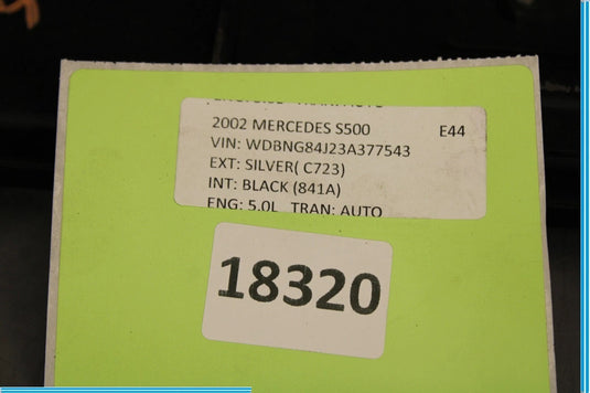 00-06 Mercedes W220 S500 Upper Radiator Core Support Headlight Bracket OEM