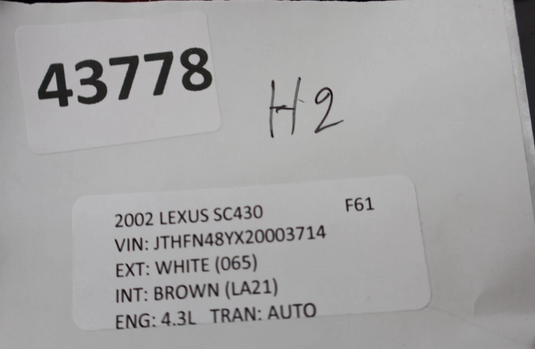 02-10 Lexus SC430 Right Passenger Side Dash Air Vent Wood Trim Cover Panel Oem
