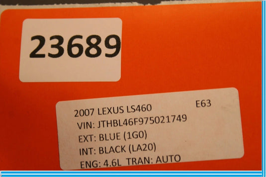 07-12 Lexus LS460 Air Cleaner Intake Resonator Duct Tube Hose Oem