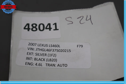 07-09 Lexus LS460 LS460L Front Left Drive Side Sunvisor Sun Visor Gray Oem