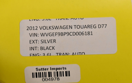 11-18 Volkswagen Touareg Rear Left Driver Side Lower Bottom Seat Cushion Oem