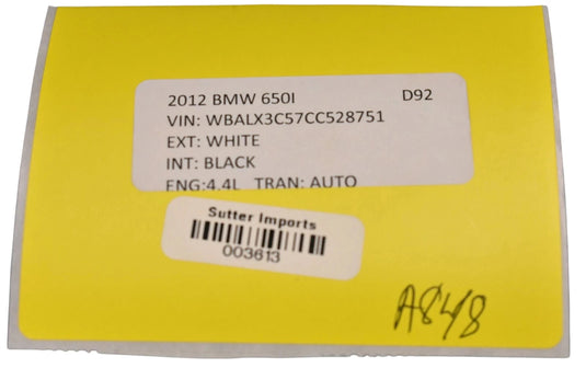 12-18 BMW 650i 640i F12 Front Right Passenger Side Door Weather Strip Seal Oem