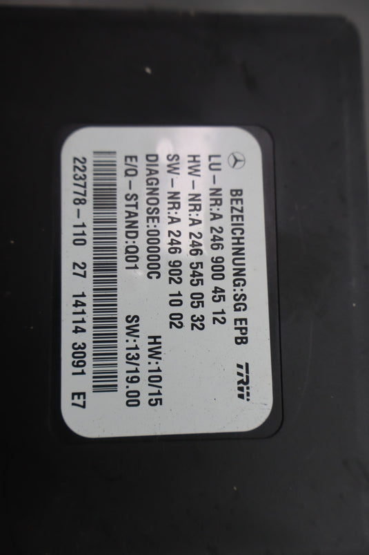 14-17 Mercedes B-Electric Drive B250e Parking Brake Module EPB A2469004512 Oem