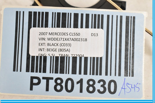 07-14 Mercedes CL550 W216 Interior Rear View Mirror Trim Cover 2218110071 Oem